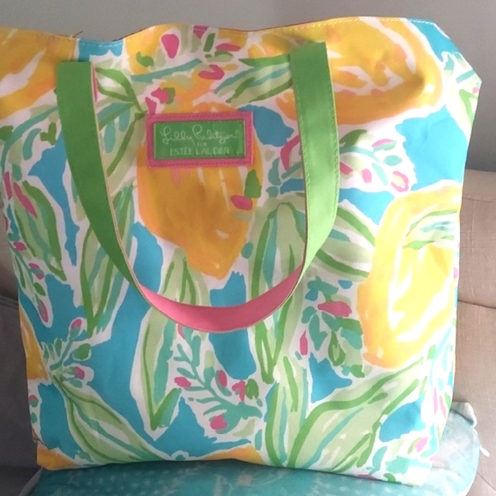 Lilly & Pulitzer Floral Pastels Tote Bag For Estee Lauder